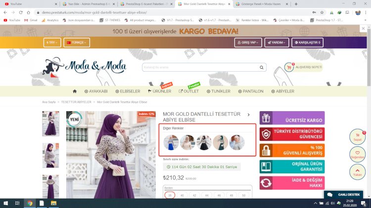 Prestashop 1.7 Ürün Renklerine Resim Ekleme Stok Koduna Göre Ayarlama
