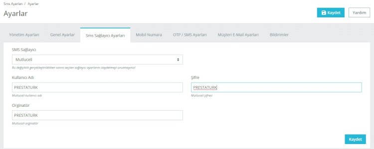 Prestashop Sms Modülü  - Prestashop Mobil Giriş - Panda ve Onepagecheckout İle Uyumlu