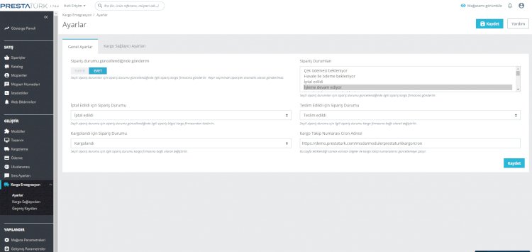Prestashop Verar Kargo Entegrasyon